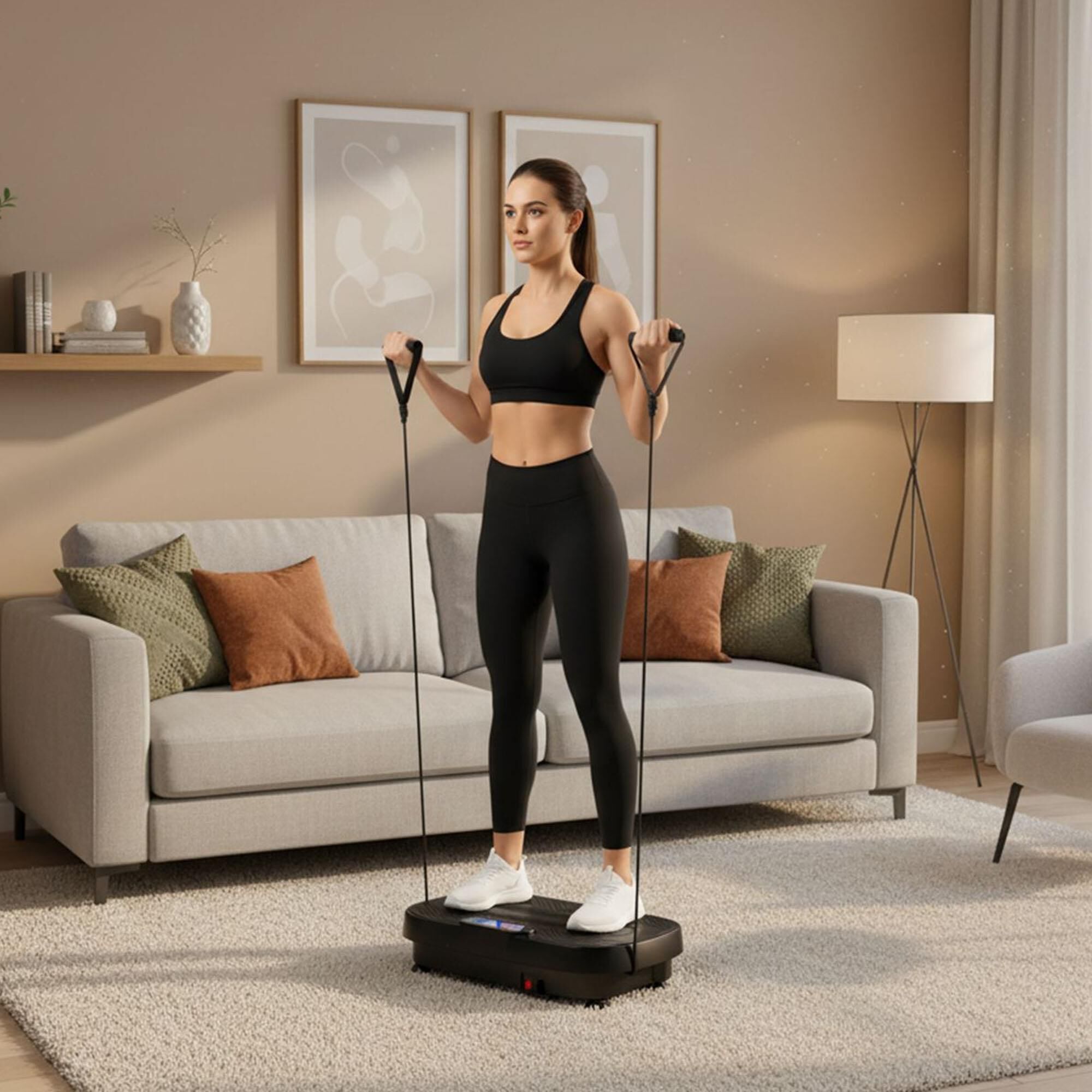 EZlife Vibration Plate with Handlebars