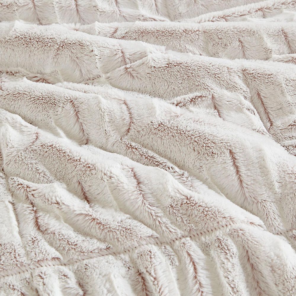 Hampton Park Gia Back Print Long Fur 2-Piece Twin/Twin XL Comforter Mini Set in Blush, , large
