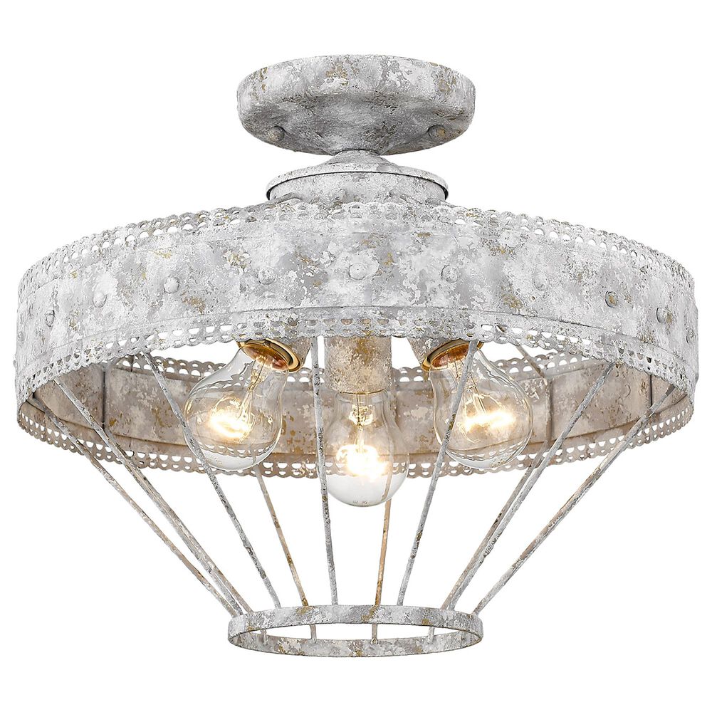 Golden Lighting Ferris Semi-Flush in Oyster, , large