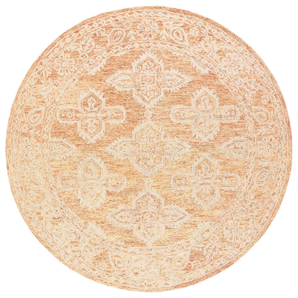 Surya Granada GND-2301 6' Round Rust, Peach and Khaki Area Rug, , large