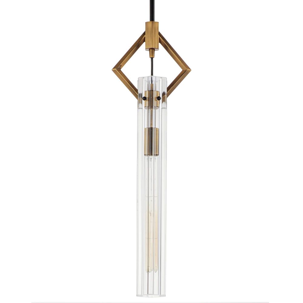 Maxim Lighting Flambeau 1-Light Mini Pendant in Black and Antique Brass, , large