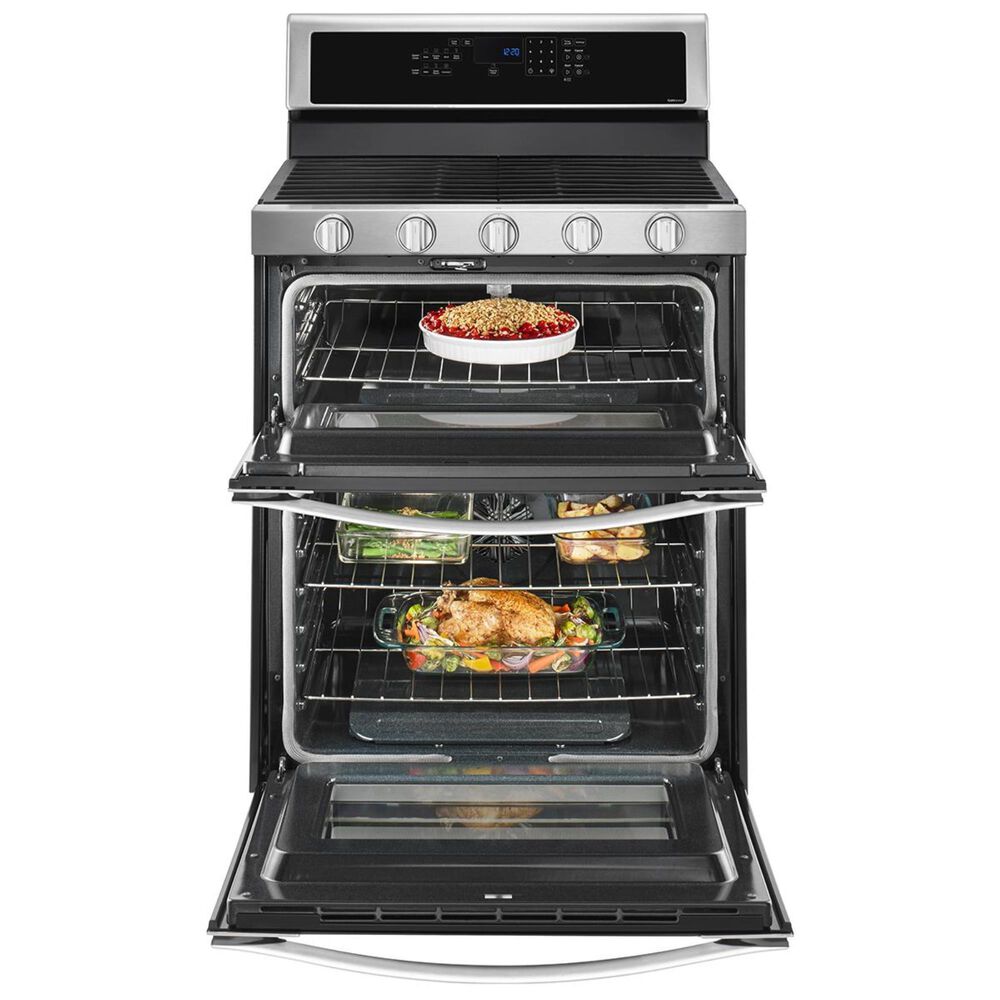 Whirlpool 6.0 Cu. Ft. Gas Double Oven Range with Center Oval Burner in Stainless Steel, , large