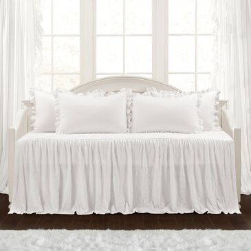 Triangle Home Fashions 6-Piece Ruffle Skirt Daybed Cover Set in White, , large