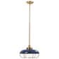 Creative Coop Presley 1-Light Pendant Light with Navy Blue Shade in Brushed Brass, , large