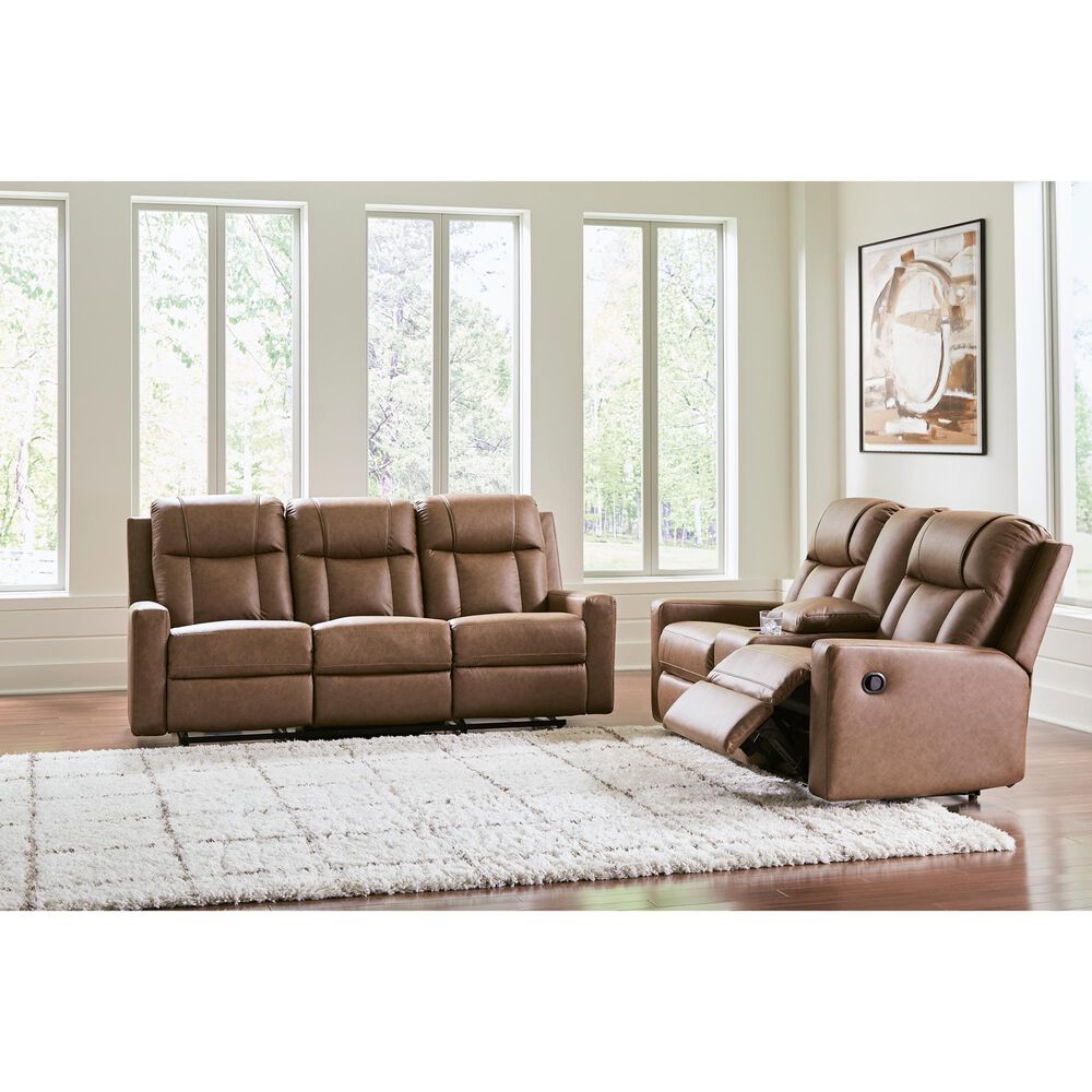 Ashley Mackmenville Manual Reclining Sofa in Caramel, , large