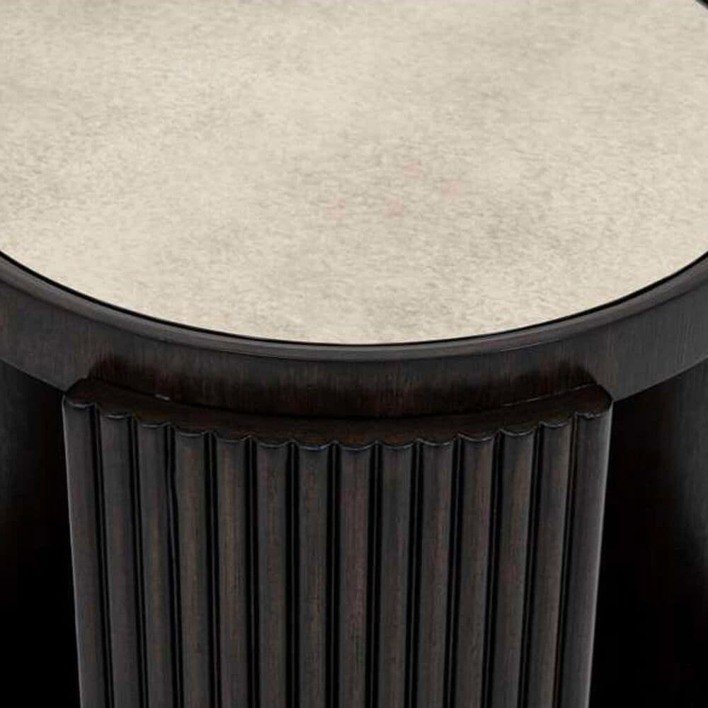 Bassett Mirror Company Rivera End Table in Charcoal Oak and Gold Tinted, , large