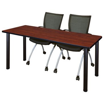 Regency Global Sourcing Kee 3-Piece Training Table Set in Cherry/ Black/ Black, , large