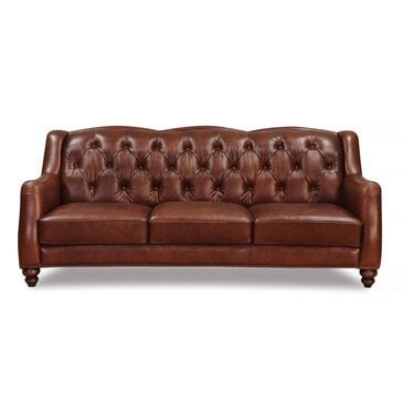 Hydeline Hampton Leather Stationary Sofa in Brown, , large
