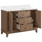 37B Kinsale 48" Single Bathroom Vanity Cabinet in Walnut Drift with White Composite Stone Top and Backsplash, , large