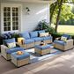 HOMLUX 7-Piece Modular Patio Conversation Set in Denim Blue, , large
