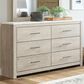 Ashley Senniberg 6 Drawer Dresser in Light Brown and White, , large
