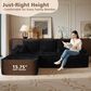 HOMLUX 2-Piece L-Shaped Sectional with Left Facing Chaise in Black, , large