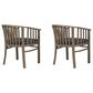 Hearth and Haven Outdoor Wooden Dining Chairs with Grey Frame in Dark Grey (Set of 2), , large