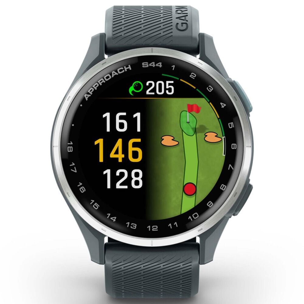 Garmin Approach S44 43mm Golf Smartwatch Silver Aluminum Bezel Case with Twilight Silicone Band, , large