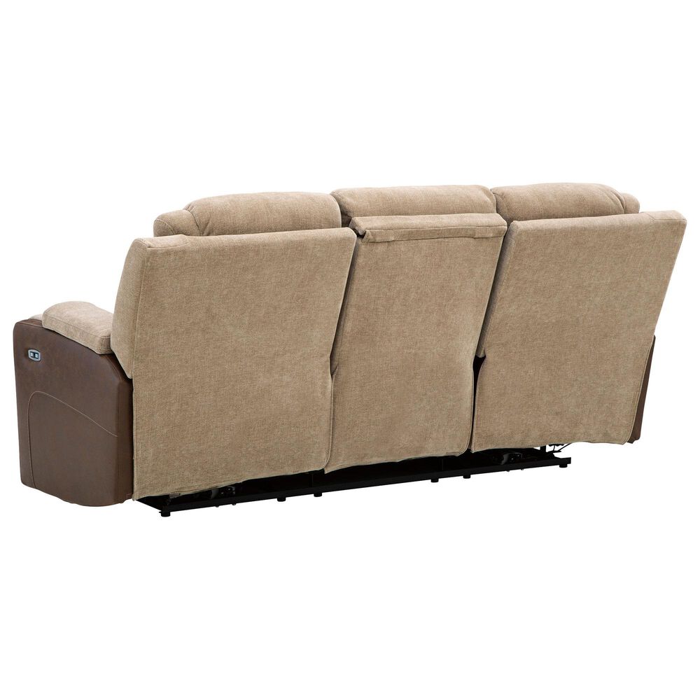Ashley Mixed Motion Power Reclining Sofa in Brownstone, , large