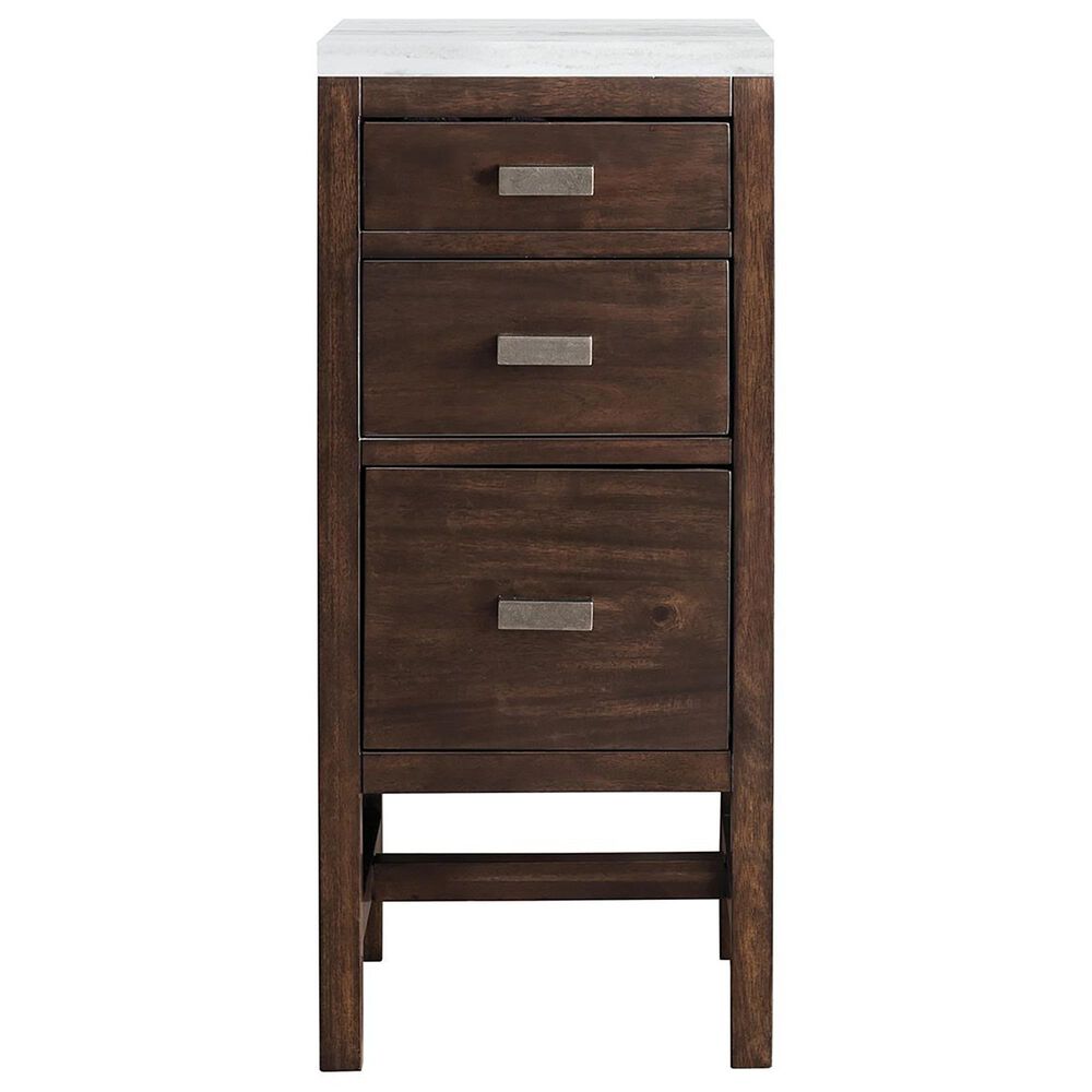 James Martin Vanities Addison 15" Base Cabinet in Mid Century Acacia with 3 cm Arctic Fall Solid Surface Top, , large