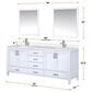 Lexora Home Jacques 80" Double Bathroom Vanity in Distressed Grey with 2 cm White Carrara Marble Top and Rectangular Sinks, , large