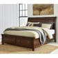 Ashley Porter California King Sleigh Storage Bed in Rustic Brown, , large