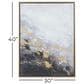 Maple and Jade 40" x 30" Geode Abstract Framed Wall Art in Black, Gold, White and Gray, , large