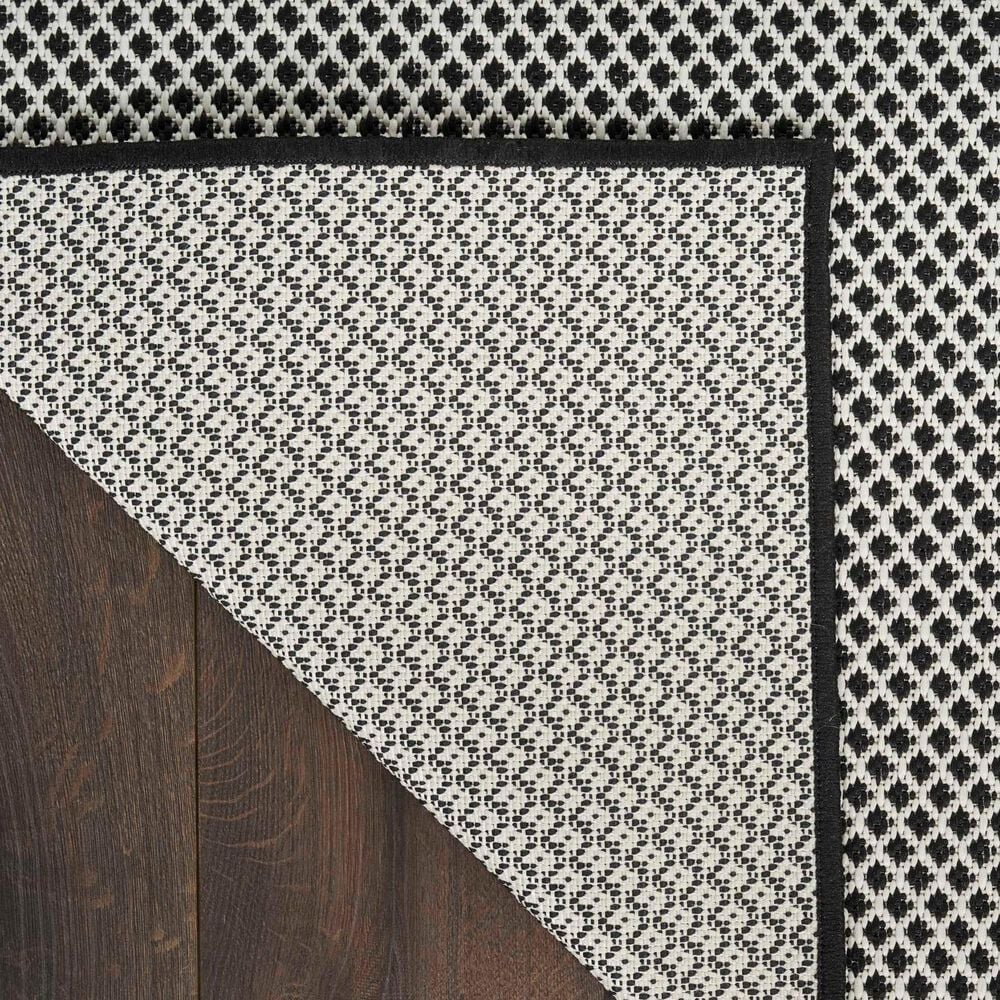 Nourison Courtyard Black and White 5&#39; x 7&#39; Indoor/Outdoor Area Rug, , large