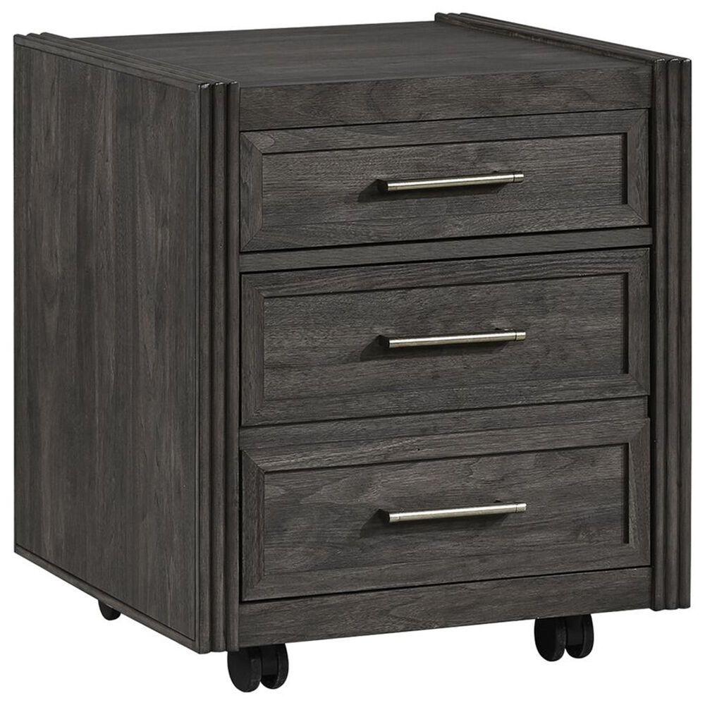 Belle Furnishings Modern Edge 3-Piece Writing Desk with Bookcase and Castered File Cabinet Set in Caffe, , large