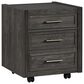 Belle Furnishings Modern Edge 3-Piece Writing Desk with Bookcase and Castered File Cabinet Set in Caffe, , large