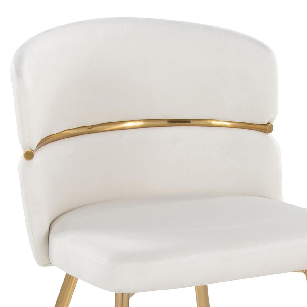 LumiSource Cinch Side Chair with Cream Velvet Cushion in Gold &#40;Set of 2&#41;, , large