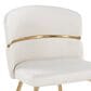 LumiSource Cinch Side Chair with Cream Velvet Cushion in Gold (Set of 2), , large