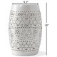 Hearth and Haven Ruby Outdoor Barrel End Table with Lace-Cut Design in White, , large