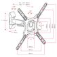 CorLiving 16" x 11" Full-Motion X-Frame TV Wall Mount in Black, , large