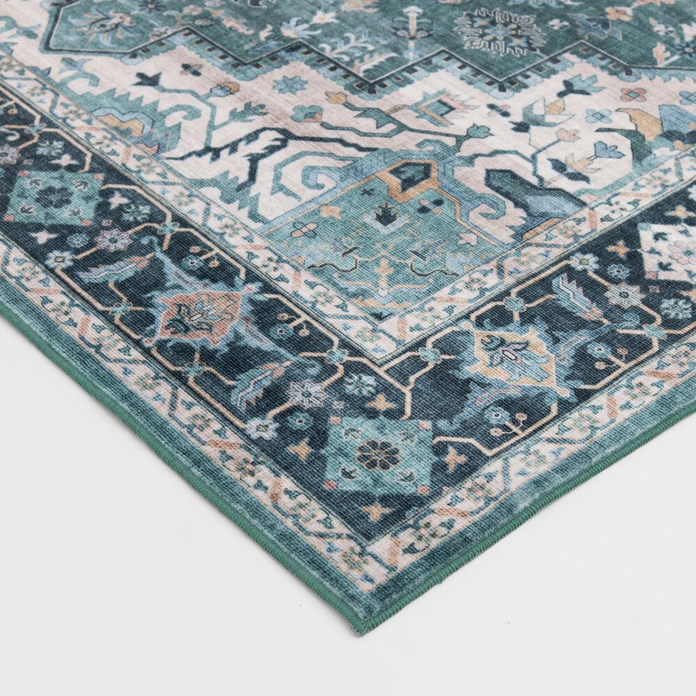 Central Oriental Rugease Chantal 5&#39; x 7&#39; Green and Ivory Area Rug, , large