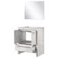 Lexora Home Lafarre 30" Single Bathroom Vanity in Rustic Acacia with 2 cm White Cultured Marble Top, Rectangular Sink and 28" Mirror, , large
