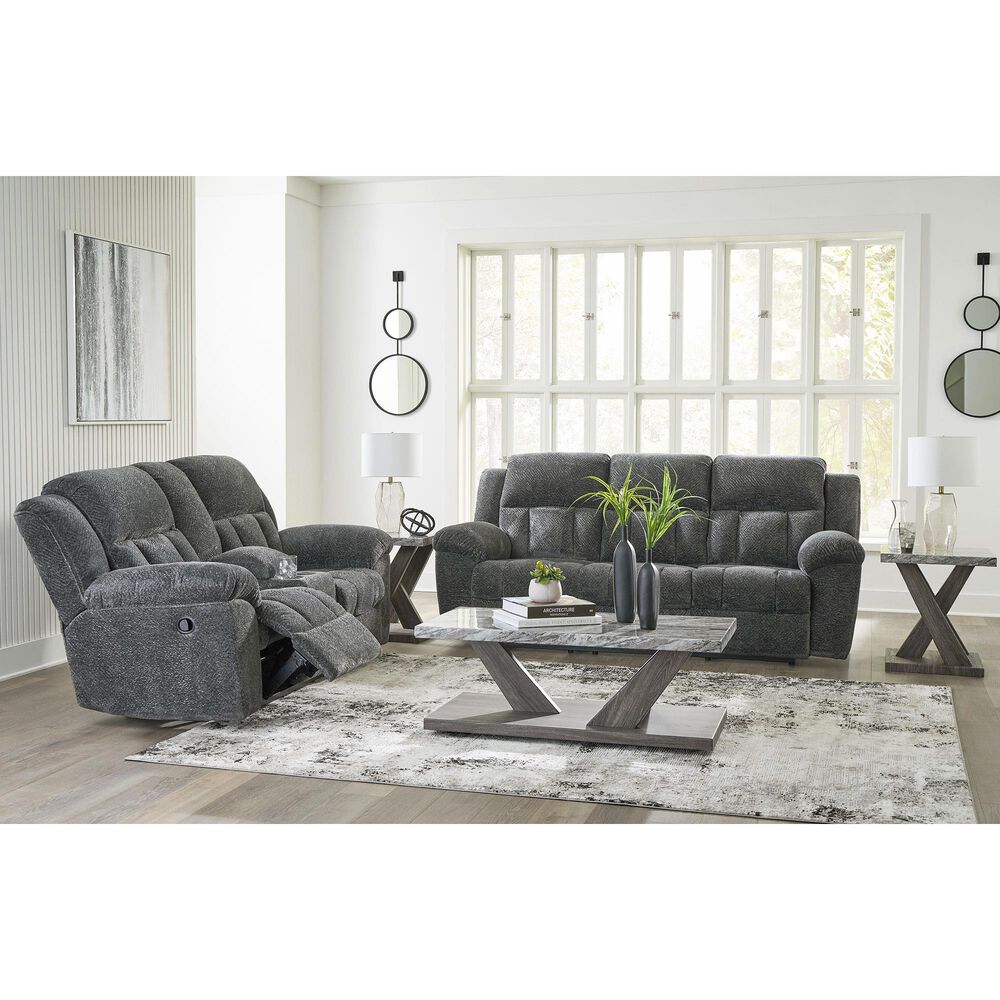 Ashley Frohn Manual Reclining Loveseat in Graphite, , large