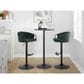 LumiSource Claire Swivel Adjustable Barstool with Green Velvet Upholstery in Black (Set of 2), , large