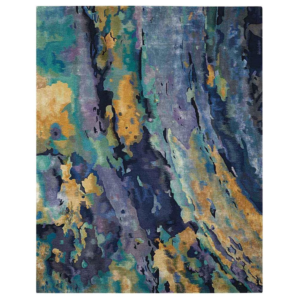 Nourison Prismatic PRS09 8"6" x 11"6" Silver and Blue Area Rug, , large