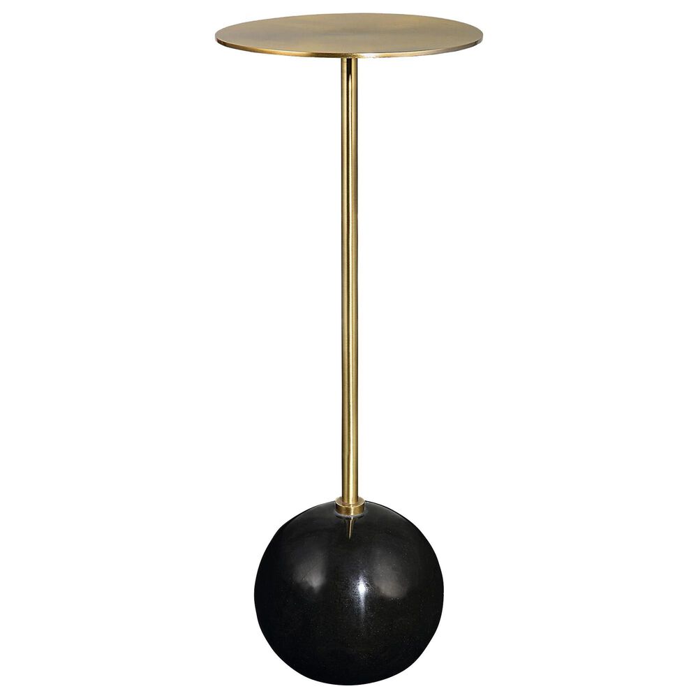 Uttermost Gimlet Drink Table in Black and Brushed Brass, , large