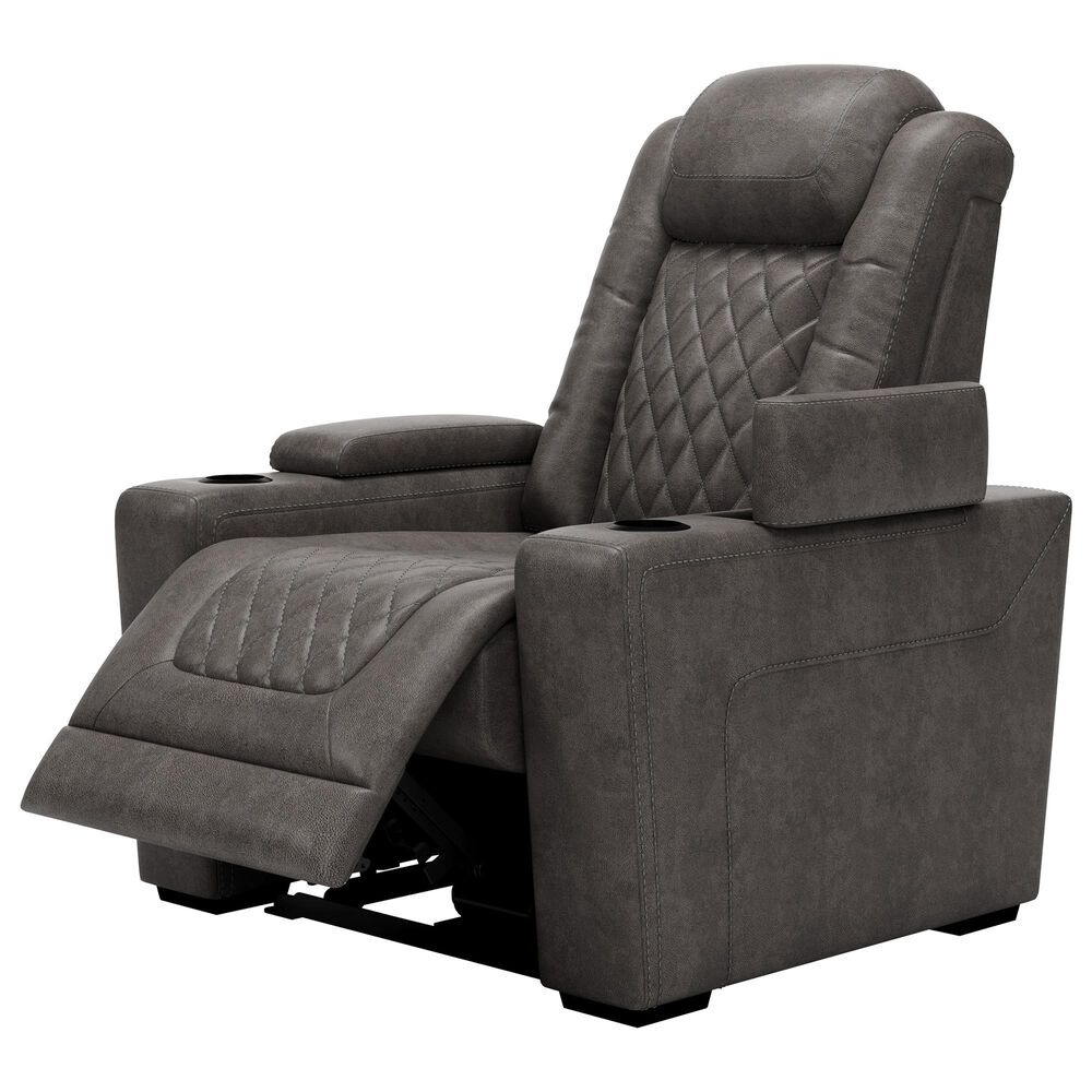 Signature Design by Ashley HyllMont Power Recliner with Power Headrest in Gray, , large