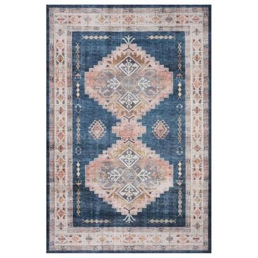 Loloi II Heidi 7"6" x 9"6" Denim and Blush Area Rug, , large