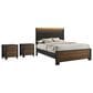 Crown Mark Nemy 3 Piece Queen LED Panel Bedroom Set in Brown, , large