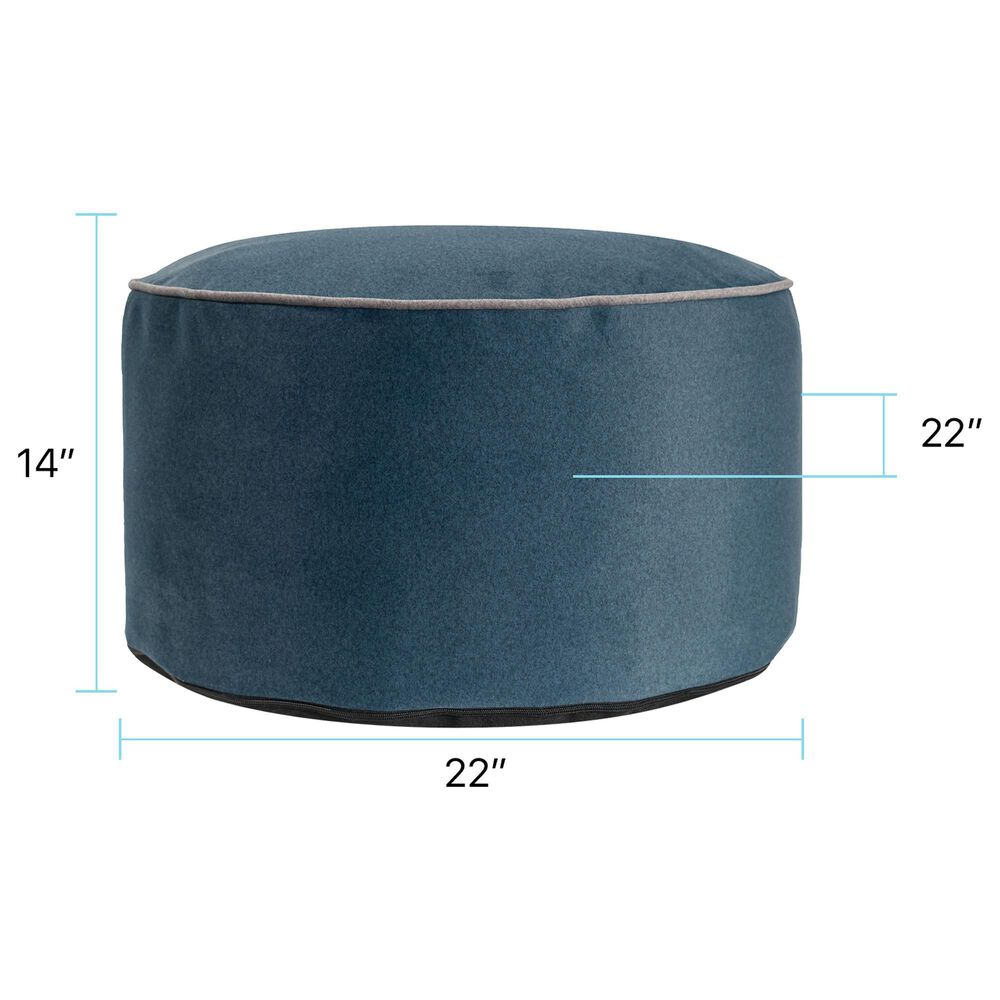 Howard Elliott Qiviut Foot Pouf in Royal, , large