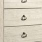 Ashley Willowton 5 Drawer Chest in White Washed, , large
