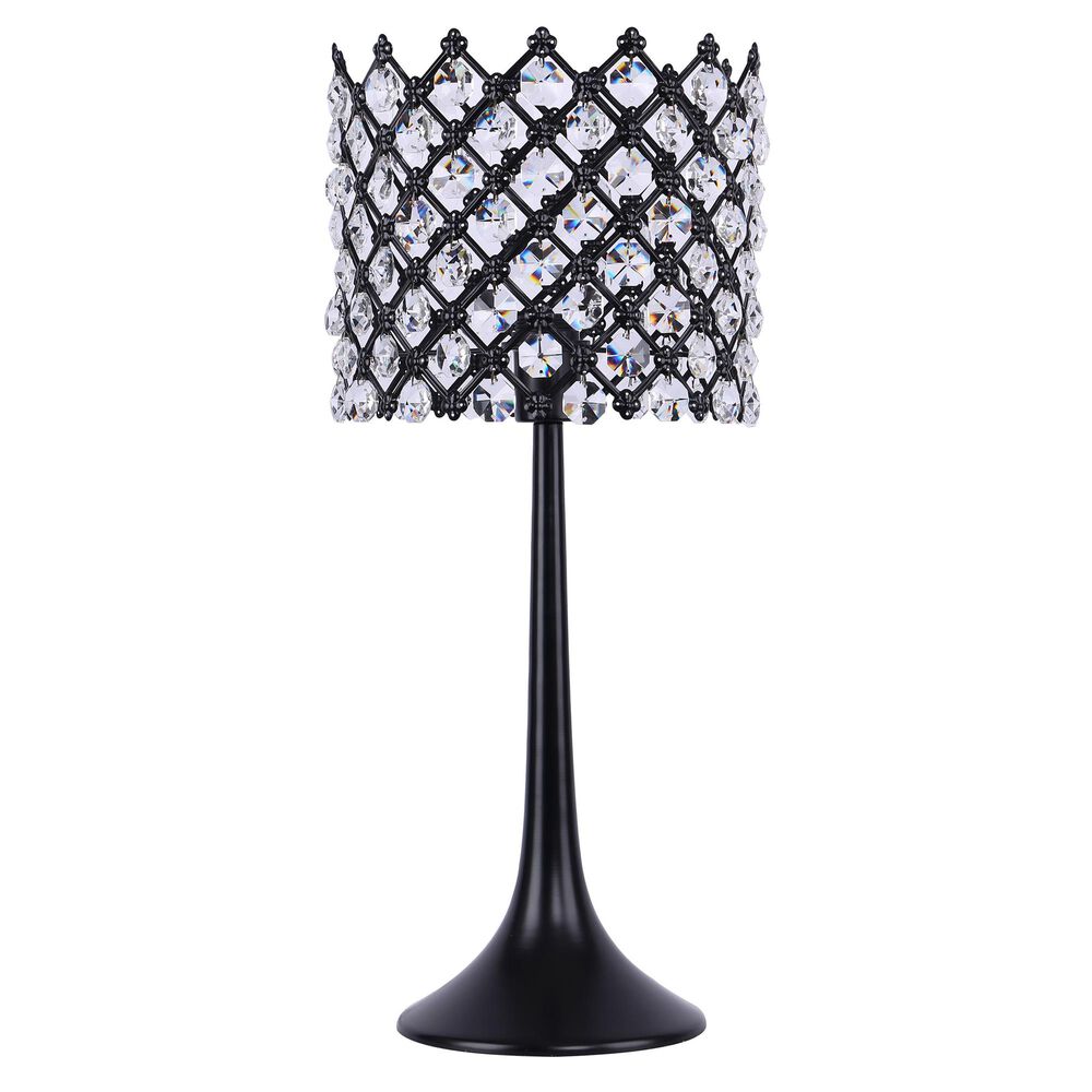 Grandview Gallery Table Lamp in Black and Clear Crystal Beads, , large