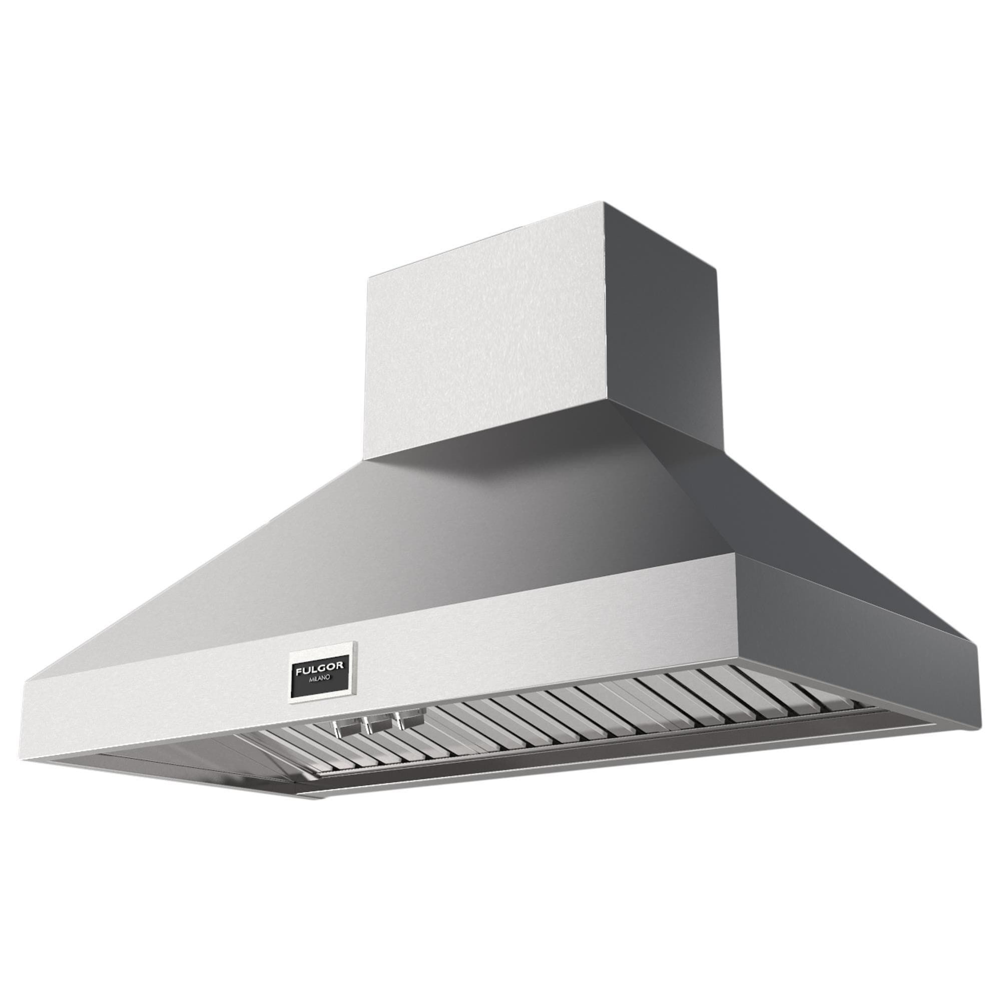 Fulgor Milano 600 Series 48 Pro Chimney Range Hood in Stainless Steel