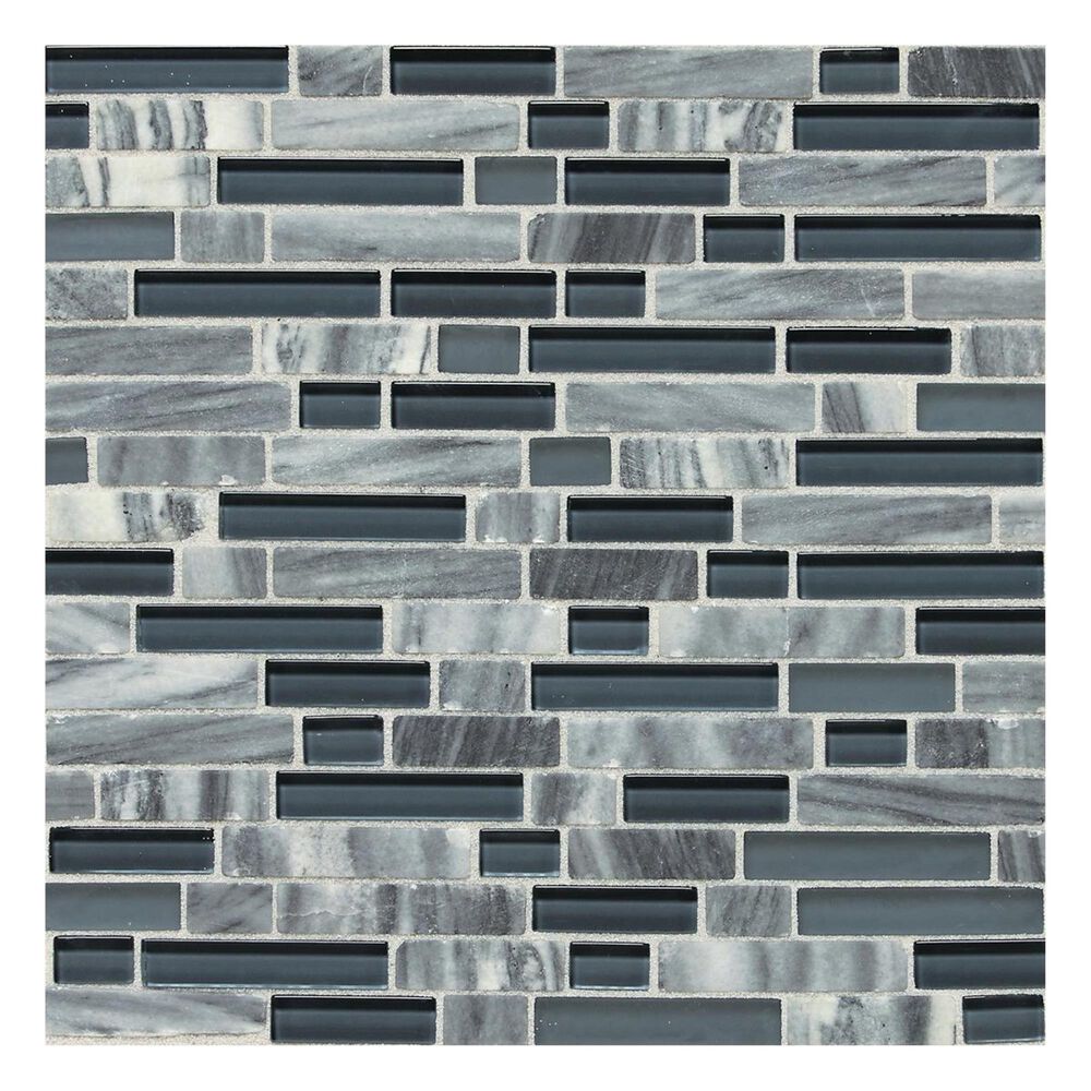 Dal-Tile Stone Radiance Random Size Mosaic Tile in Glacier Gray Marble, , large