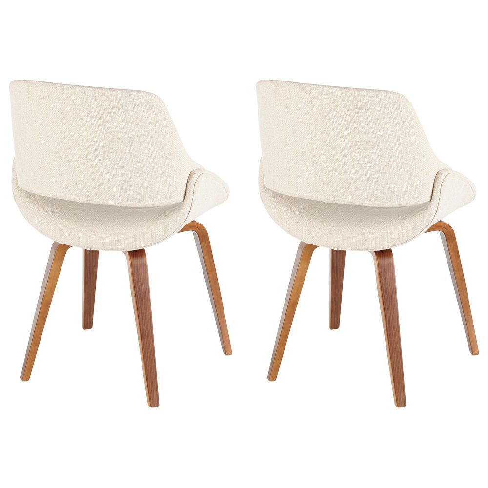 Lumisource Fabrizzi Dining Chair in Cream/Walnut &#40;Set of 2&#41;, , large