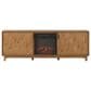 Walker Edison Arundo 70" TV Stand with Freestanding Electric Fireplace in English Oak, , large