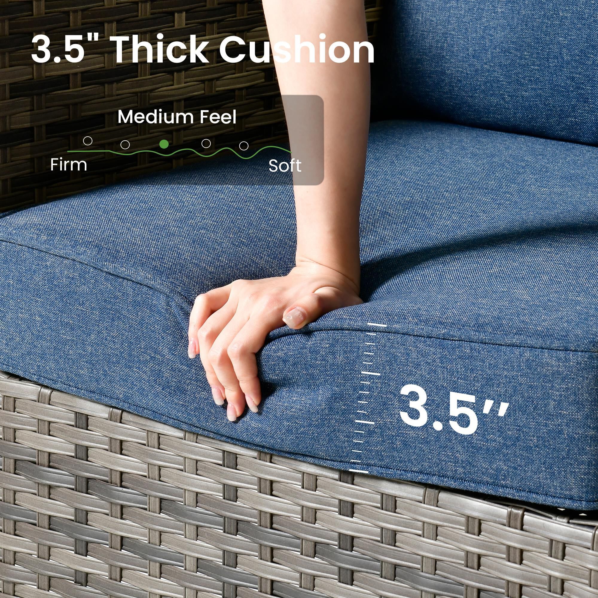 HOMLUX 4-Piece Outdoor Conversation Set with Deep-Seat Sofa in