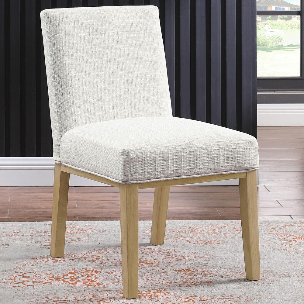 Kinfine Dining Chair with White Cushion in Light Natural, , large