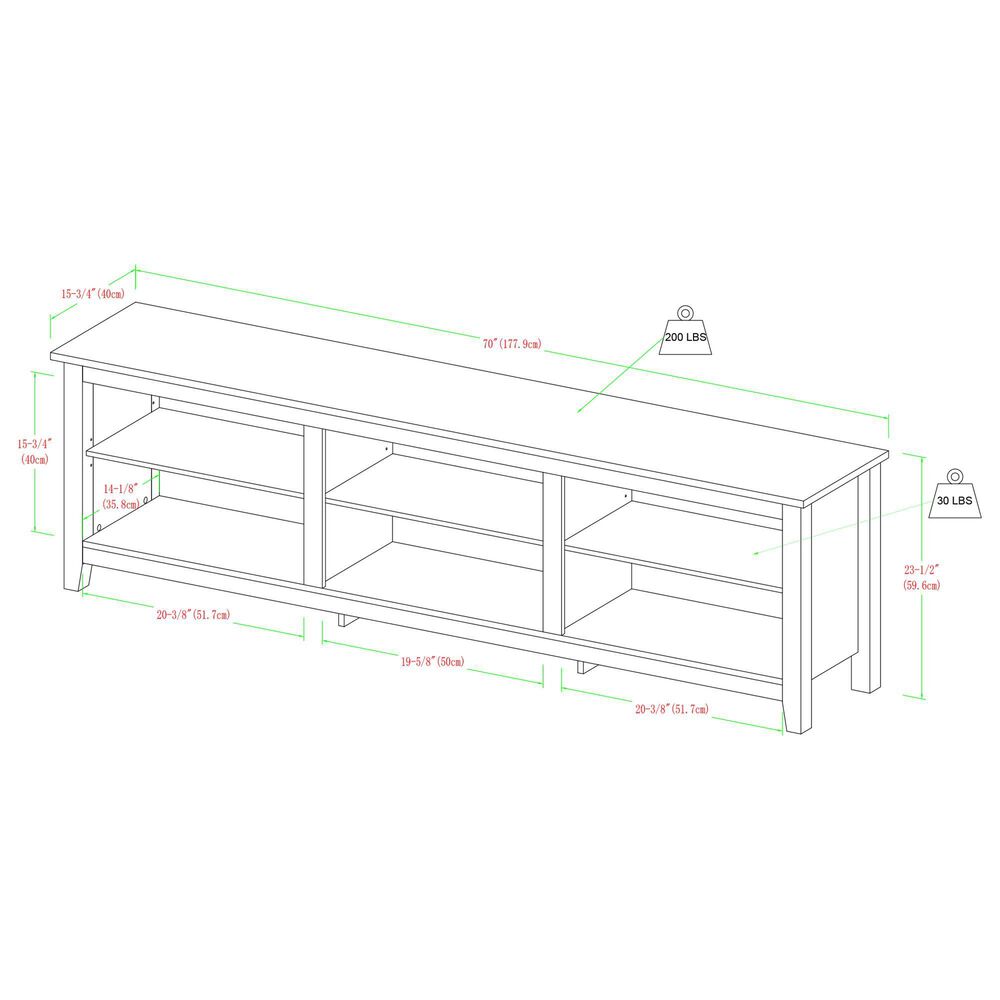 Walker Edison Essential 70&quot; TV Stand in Dark Walnut, , large
