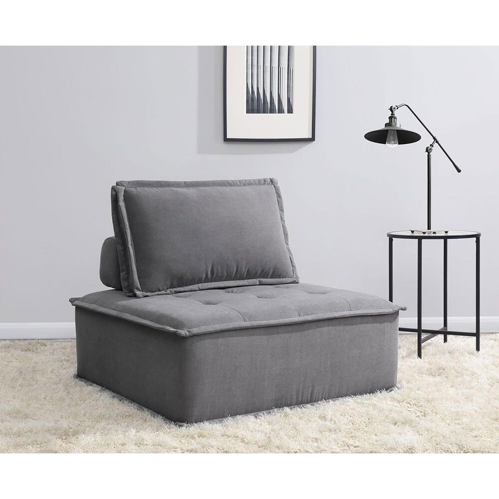 37B Paxton Armless Chair in Columbia Charcoal, , large